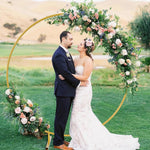 HASTHIP® Decoration Backdrop Stand - Round Balloon Arch Stand, 6.56ft Diameter Arch Balloon Stand Assembly Balloon Arch Stand for Wedding, Birthday Party, Baby Shower Decoration (Gold)