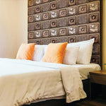HASTHIP 3D Wall Stickers for Home Decor with 6pc 27.5 in Square Beige Wood Texture Panels