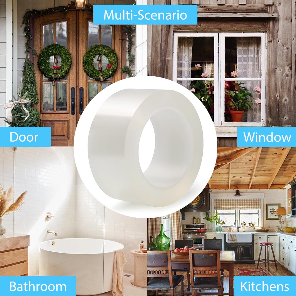 HASTHIP Transparent Gel Tape for Window Gap Sealing 2 Inches x 33ft | Windproof Waterproof Adhesive
