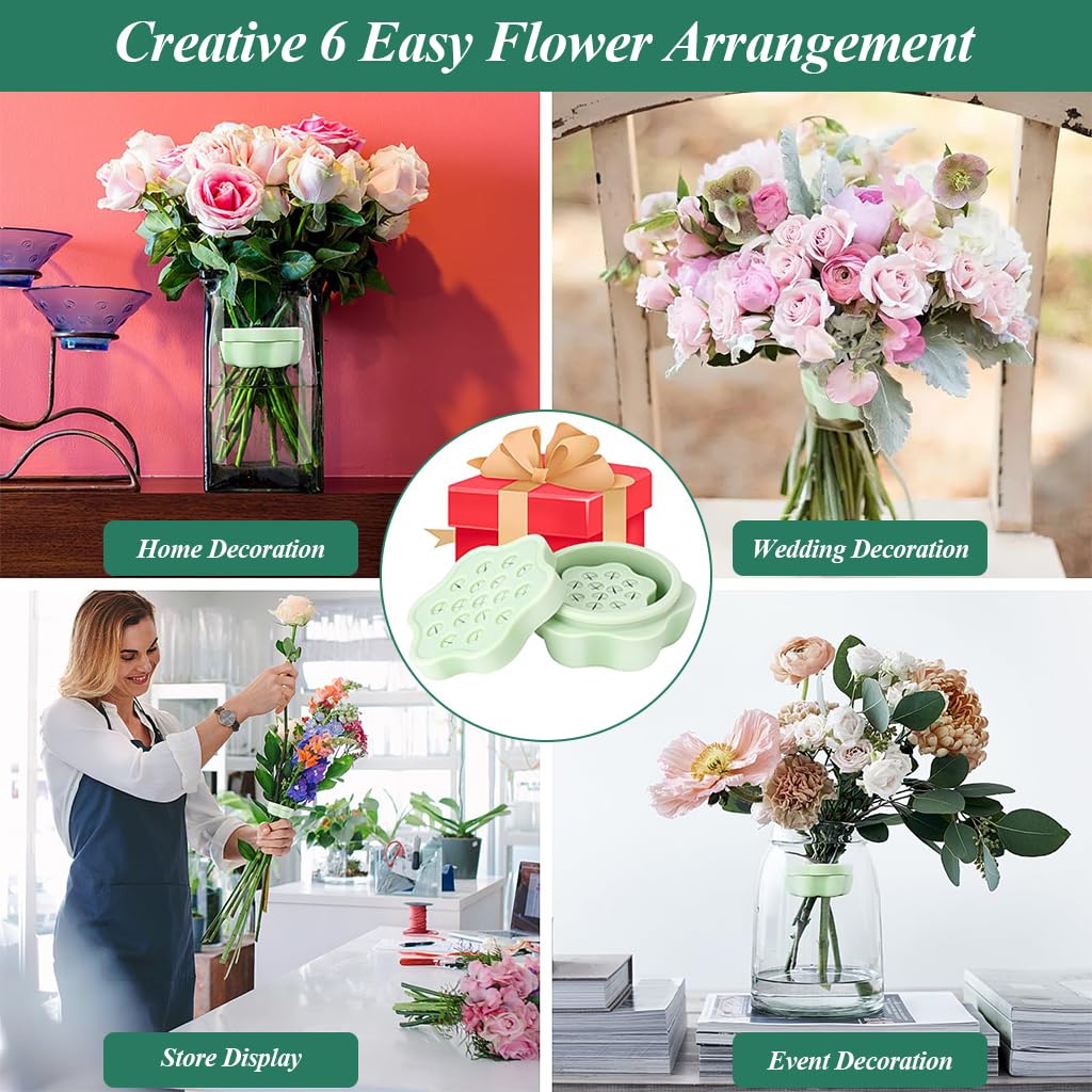 HASTHIP Spiral Ikebana Stem Holder for DIY Flower Arrangement featuring 2Pcs Silicone Spiral Ring | Ideal for Bouquets and Home Decor