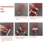 190cm Fruit Picker with Basket and Telescopic Pole, Fruit Plucker for Coconut, Mango and More, Easy to Use Fruits Catcher Tree Picker