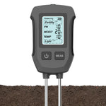 HASTHIP Soil Meter for Fertility Moisture pH Sun Light and Temperature with Dual Probes | LCD Display