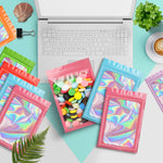 HASTHIP Smell Proof Mylar Bags for Food and Jewelry with Tight Zip Seal 100 Pcs 7.5x12cm | Black and Holographic Design