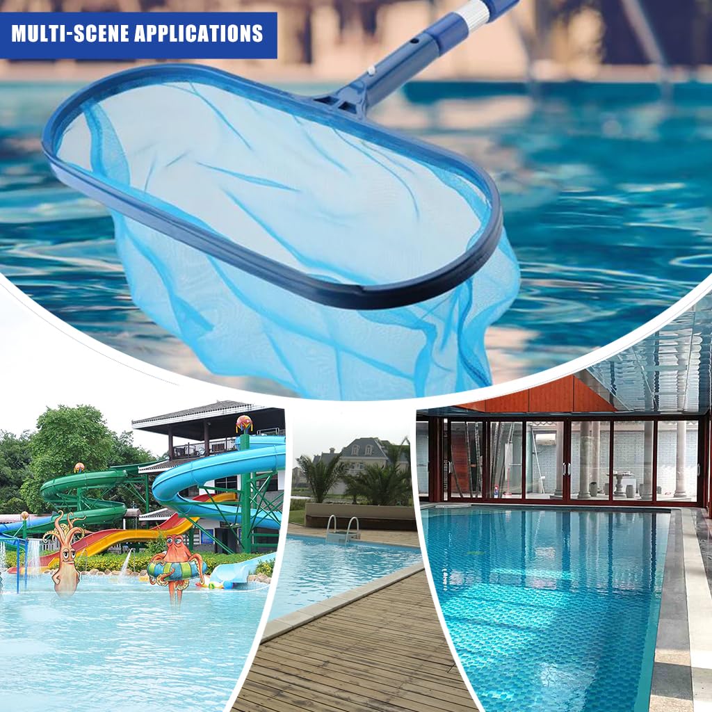 HASTHIP Swimming Pool Cleaning Net for Debris Removal with 44–105 cm Retractable Handle | Lightweight Aluminum and PP Mesh Skimmer
