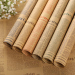 HASTHIP Flower Packing Papers for Gifts featuring Retro Newspaper Style and 6 Sheets 50x70cm
