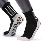 HASTHIP® Calcetines Deportivos Antideslizantes Unisex,Calcetines de Compresión Transpirables con Puntos de Goma,Fútbol y Entrenamiento Antihumedad Talla Única Color Negro