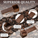 HASTHIP® Wooden Coffee Bean Spoon Measuring Cup Ground Coffee Spoon, Natural Wood Square Shape Kitchen Spoon for Condiments, Seasoning, Dry or Wet Use, 10g Capacity