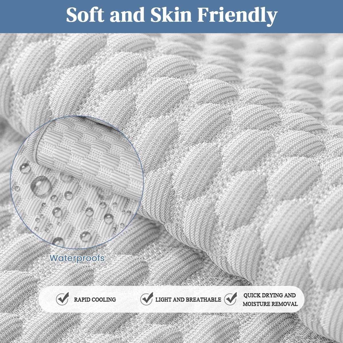 HASTHIP Quilted Sofa Cover Mat for Summer Comfort with Anti Slip Backing 27.5x70.8 in | Ice Silk Breathable Pad for 1 3 Seaters