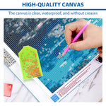HASTHIP Diamond Painting Kit for Adults with Full Drill Crystal Rhinestones 27.5 x 15.7in | Lake Moon DIY Wall Art Decor