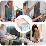 HASTHIP Wardrobe Organizer Box for Clothes with Steel Frame and Pull Handles 47x28x20cm | PVC Waterproof Foldable Storage Case