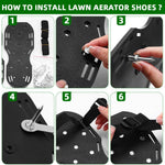 HASTHIP Lawn Aerator Shoes for Gardening with 1.65 in Metal Spikes and Dual Hook Straps