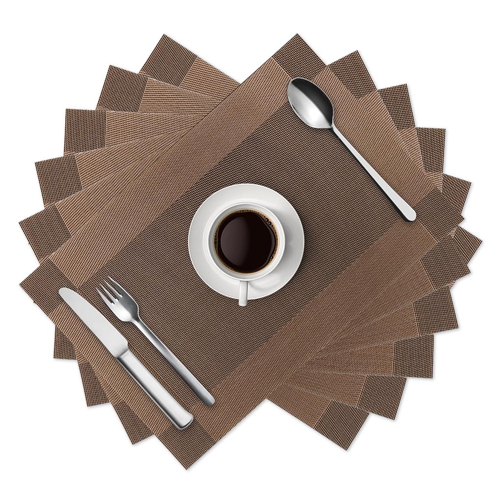 HASTHIP Dining Placemats for Table Protection with Heat Resistant Embossing | 6pcs PVC Waterproof Set 17.7x11.8cm