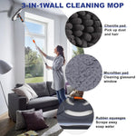 HASTHIP® Triangle Floor Mop Window Cleaner 6.6 Ft Adjustable Handle, 5 Rods, 6 Microfiber Heads, Push-Pull Squeezing Cleaning Mop Wet & Dry Cleaning Stick for Tiles, Windows, Corners, Ceilings