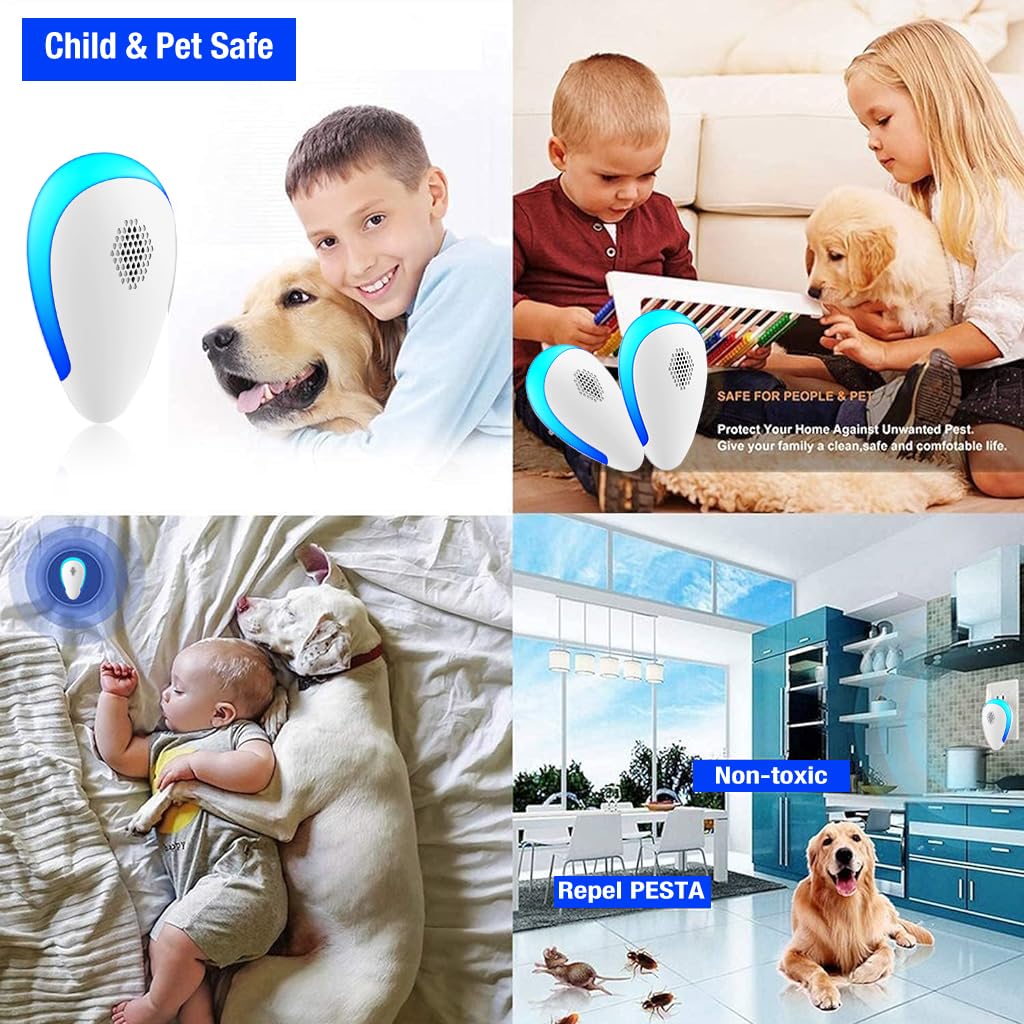 HASTHIP Mosquito Repellent for Home and Bedroom with Ultrasonic Sound Waves covering 1200 sq ft | Baby and Pet Safe Pest Control