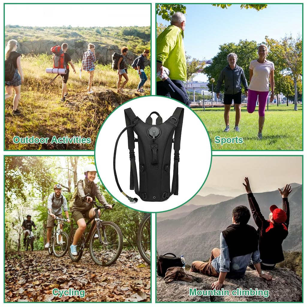 HASTHIP® Hydration Pack Backpack with 3L Bladder, Tactical Water Bag for Hiking, Biking, Running, Walking
