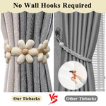 HASTHIP Curtain Tiebacks for Drapes with Pearl Flower Design and Elastic Cord | 2 Pack
