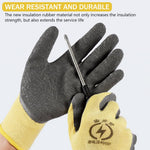 HASTHIP® 400V High Voltage Resistant Electrician Work Gloves with Full Palm Rubberization, Enhanced Dexterity & Comfort
