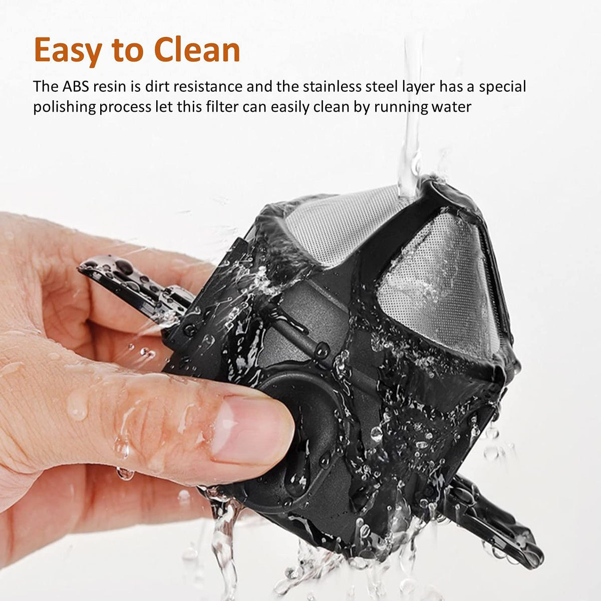 HASTHIP Filter Coffee Maker with Double Mesh Design in Stainless Steel | 3PCS Paperless Dripper
