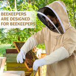 HASTHIP Beekeeping Suit for Men and Women with Mesh Veil Zip Hood & Gloves | XL Protective Workwear
