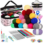 HASTHIP Crochet Kit for Beginners with 130 Pieces and Full Size Hooks | Color Yarn Set