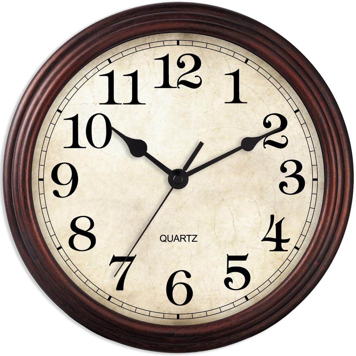 HASTHIP 12-Inch Vintage Silent Quartz Wall Clock Battery Operated