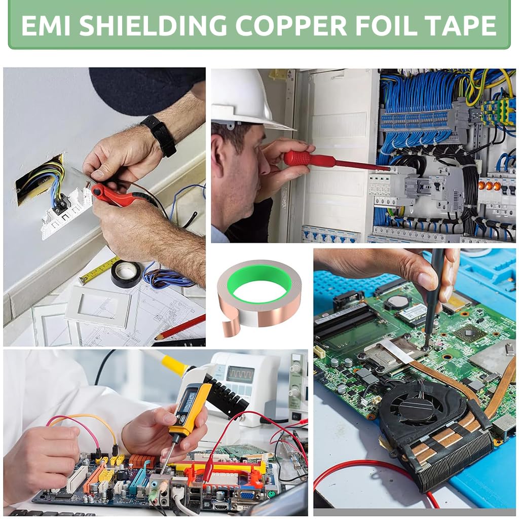 HASTHIP Copper Foil Tape for Wrapping and Insulating Wire featuring Self Adhesive Conductive 2CM x 20M | Heat Resistant for Automotive and Electronic Use