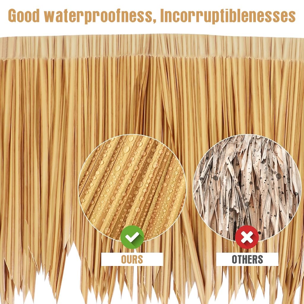 HASTHIP Artificial Thatch Trim for Mexican Tiki Hut Roof 40×100cm 3PCS | Yellowish Hawaii Decor