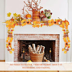 HASTHIP Autumn Maple Leaf Pumpkin Garland for Home Decor with Berries 2M 6.5FT | Fall Thanksgiving and Halloween Decoration