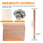 HASTHIP Candle Making Kit for DIY Projects with 50 Wooden Wicks and Wick Clips | Craft Gift