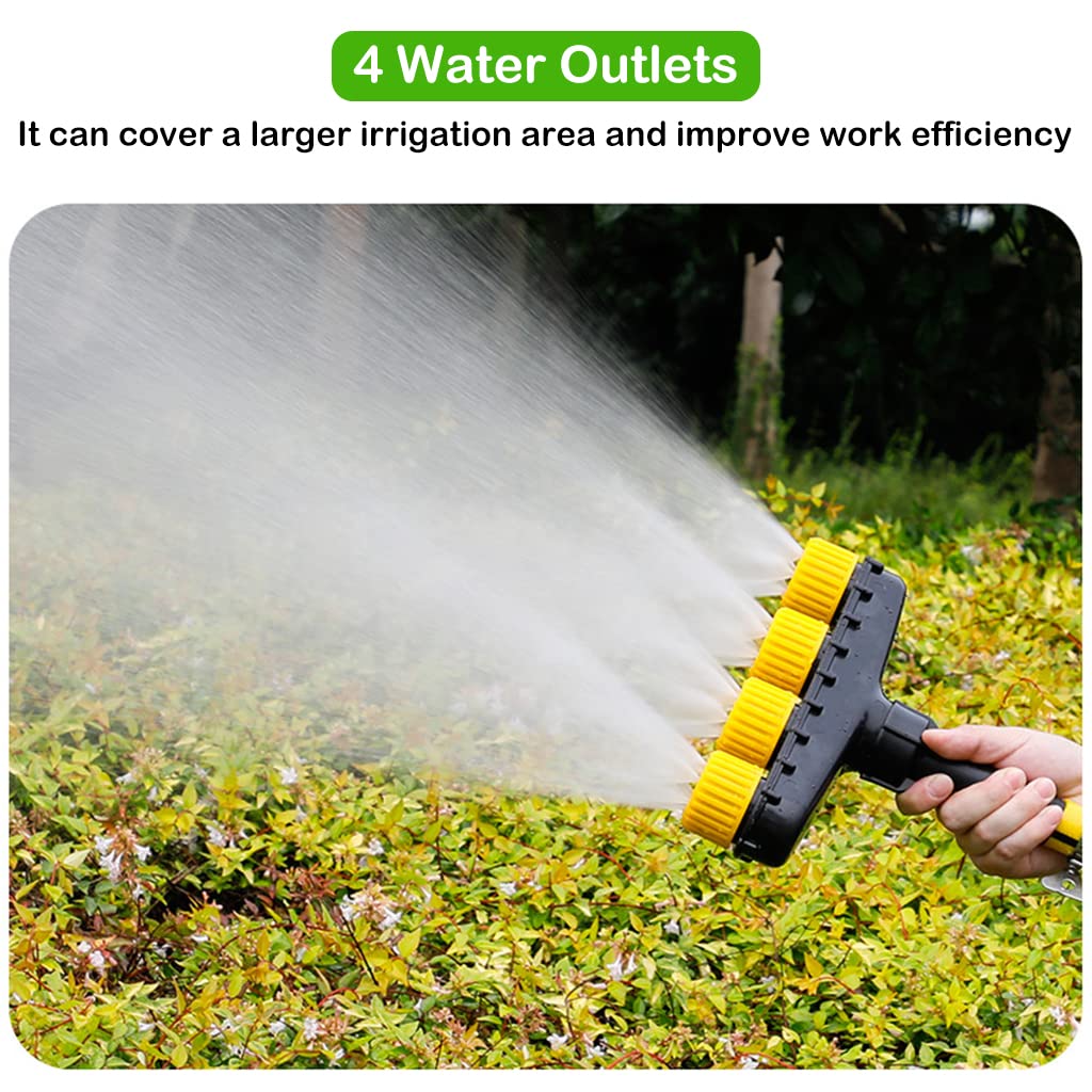 Garden Water Pipe Sprayer 4 Nozzle Irrigation Sprinkler Larger Irrigation Area Garden Sprayer Nozzle with Flow-Adjustment Connector