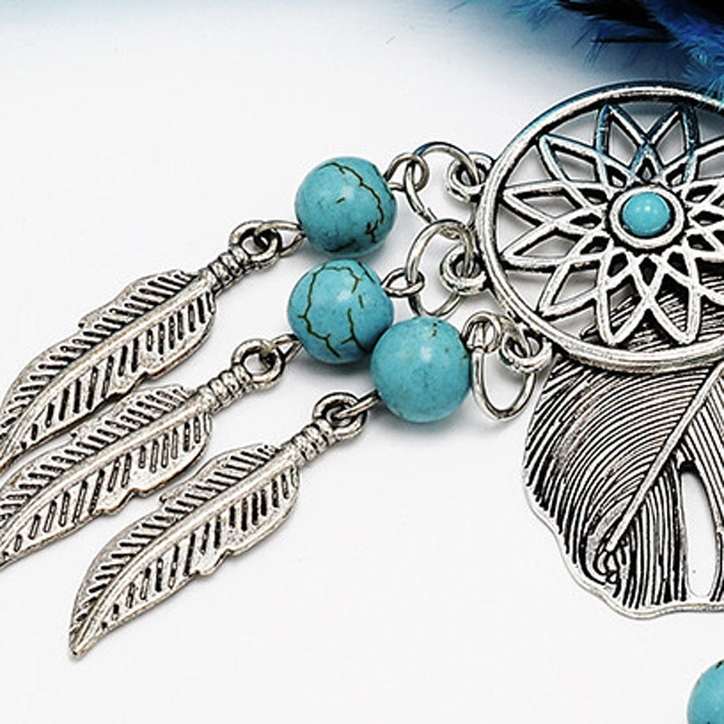 HASTHIP Dream Catcher Keychain for Handbags and Keys with Tassel Feather | 17 cm Alloy Steel Design