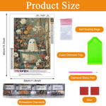 HASTHIP DIY 5D Diamond Painting Kit for Home Decor featuring Full Drill 30x40cm Canvas | Whimsical Ghost in Floral Bathtub with Resin Gems and Tools