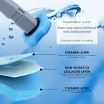 HASTHIP Toilet Cleaner Brush Set with 17.7 in Ergonomic Handle and 16 Disposable Sponge Heads | Includes Holder for Hygienic Bathroom Cleaning