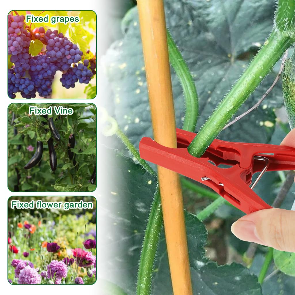 HASTHIP Plant Clips for Stems and Climbing Plants 20Pcs 3.5 in featuring Snap-On Design | Reusable Garden Vine Support