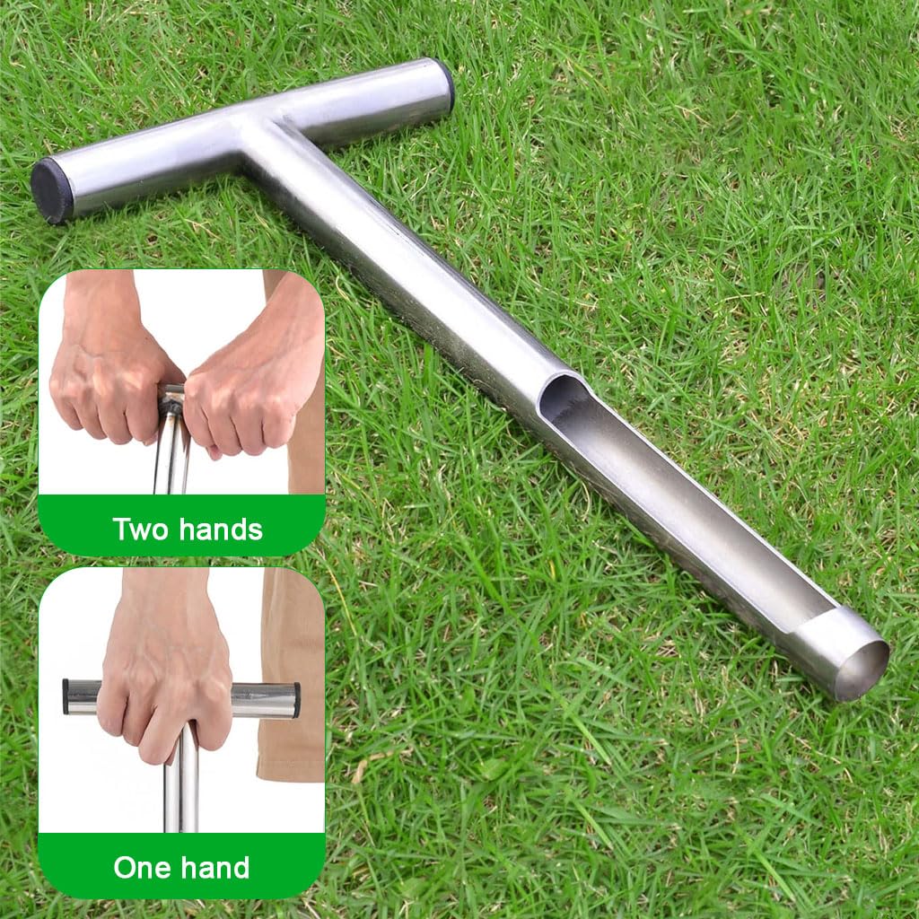 HASTHIP Soil Sampler for Testing Moisture Nutrients and pH featuring 12 in T Handle | Stainless Steel Corer
