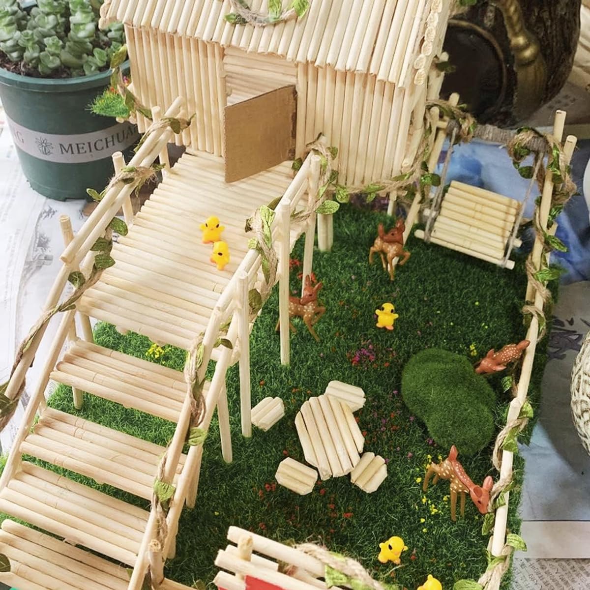 HASTHIP Artificial Grass Carpet for Christmas Decor with TPE Build 6 Pcs 15 cm | Indoor Floor Mat