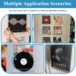 HASTHIP Vinyl Record Shelf Wall Mount for Home Display with 4 inch Acrylic Holders | 6 Pack