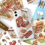 HASTHIP 3D House Stickers for DIY Scene Crafts with Tweezer featuring PET Material | 4 Pcs Set