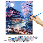 HASTHIP Paint by Number for Adults with Brushes and Acrylic Colors 40 x 50cm Canvas | DIY Wall Art Kit