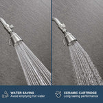 HASTHIP Water Flow Control Valve with 1/2 inch IPS fittings featuring ceramic inner valve | brass brushed nickel shut off for residential and commercial use