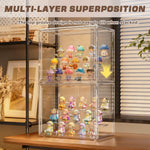 HASTHIP Collectible Figures Display Box for Desk Showcases with 3 Tier Stepped Clear Acrylic Design 27x18x22cm