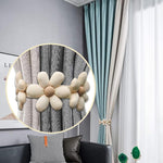 HASTHIP Curtain Tiebacks for Drapes with Pearl Flower Design and Elastic Cord | 2 Pack