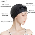 HASTHIP Swimming Cap for Long Hair with Bubble Dotted Silicone Design and Waterproof Fit | Ideal for Women and Men