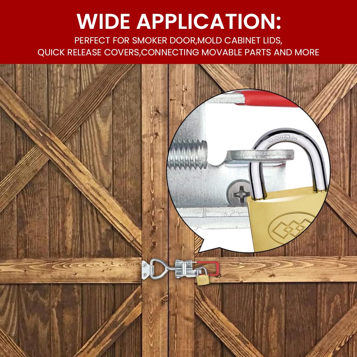 HASTHIP® 6 Pcs Heavy Duty Toggle Latch Clamp, Adjustable Toggle Clamp Latch With Lock Hole, 330lbs Holding Capacity Pull Latch for Tool Box Case, Cabinet