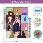 HASTHIP DIY Diamond Painting Kit for Wall Decor featuring 10 Look Outline Design 11.8x15.7 in 2PCS