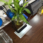 HASTHIP Rectangular Wire Cable Hole Cover for Office Desk with Flip Lid and Brush 160x80mm Aluminum Silver