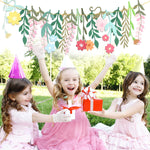HASTHIP Flower Garland for Party and Nursery Decor featuring Double Sided Design and 14.9 in Colorful Paper Flowers | Eco Friendly Wall Hanging Decoration