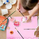 HASTHIP Silicone Craft Mat for Kids Arts and Crafts with Cleaning Cup and Mixing Plate 43×38cm