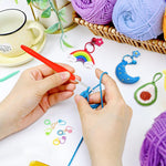 HASTHIP Crochet Kit for Beginners with 130 pcs Tools and Ergonomic Hooks | 12 Yarn Colors