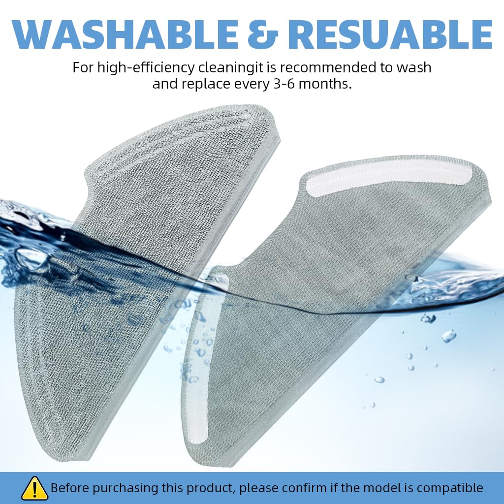 HASTHIP Microfiber Mops Cloth for Mi Robot Vacuum Mop 2i and 2 Pro Pack of 2 | Wet and Dry Cleaning Replacement